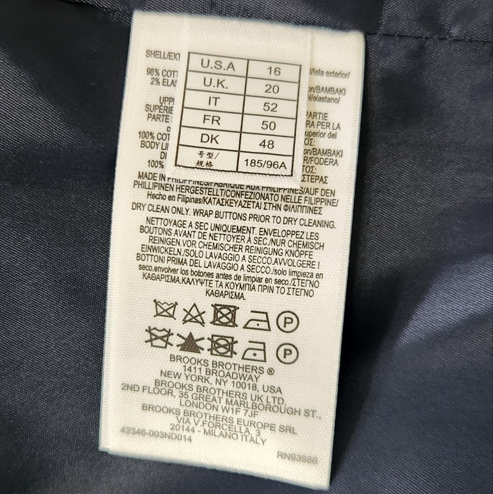 New!Brooks Brothers‎ Stretch Cotton Nautical Jacket - Picture 14 of 16